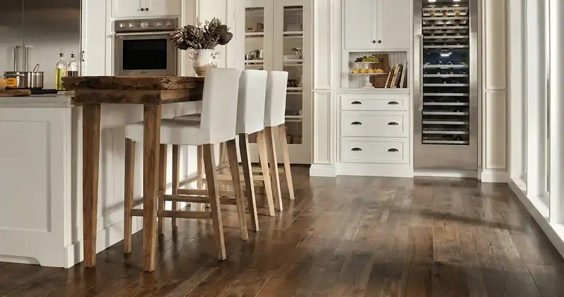 Professionally installed and refinished hardwood flooring in a residential home, showcasing smooth finish and natural wood tones in Seattle, WA